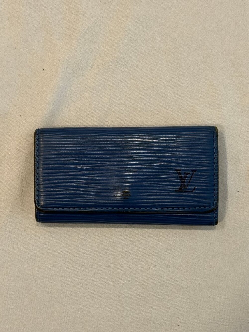 Louis Vuitton Blue Epi Leather 4 Key Holder